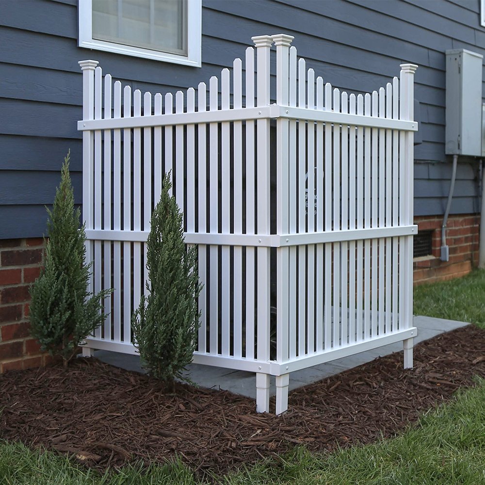 Durable Outdoor PVC Vinyl Security Fence Wall Panels White Garden Fencing with Post Caps Durable Plastic PVC Fence