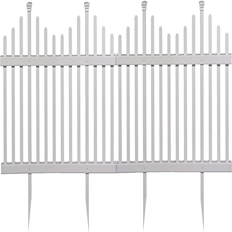 Durable Outdoor PVC Vinyl Security Fence Wall Panels White Garden Fencing with Post Caps Durable Plastic PVC Fence