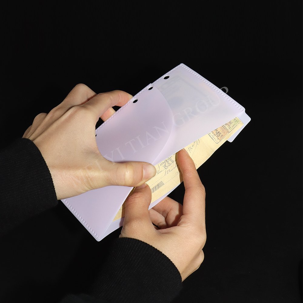 A6 A7 PP Cash Envelopes 6 Tabs 2 Pockets Zipless Money Envelopes Loose Leaf 6 Holes Cash Budget Envelope Index Dividers