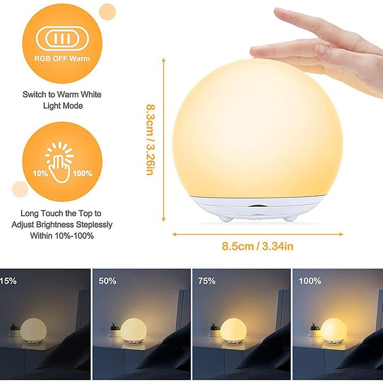Home Mother and Baby Feeding Night Light Small Soft Atmosphere Clap Light with Colorful Rubber Silicon Book Reading Lamp