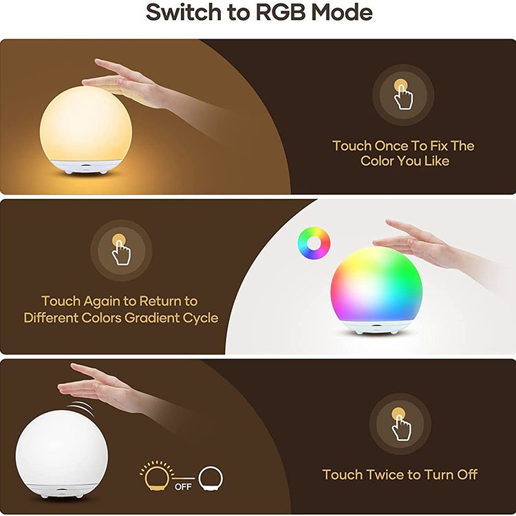 Home Mother and Baby Feeding Night Light Small Soft Atmosphere Clap Light with Colorful Rubber Silicon Book Reading Lamp