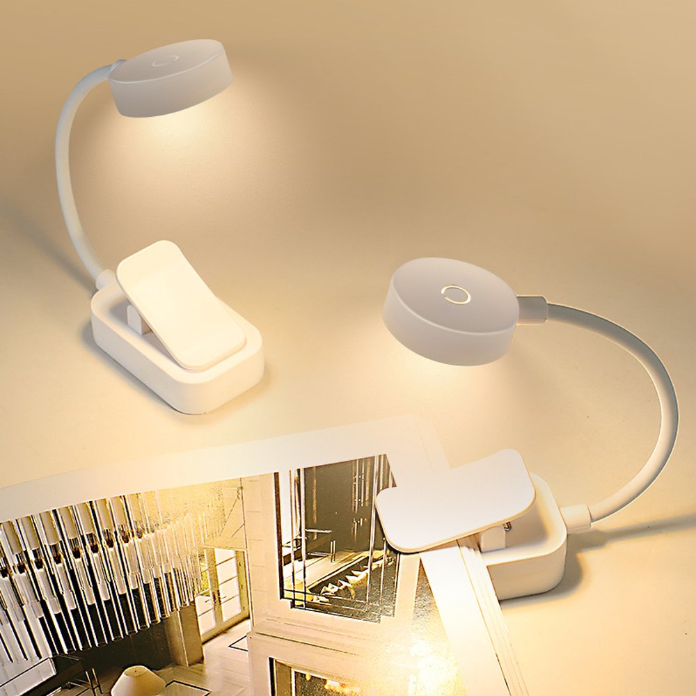 2024 Portable mini LED book lights connected to battery-powered European-style student reading lights