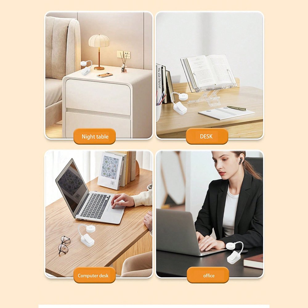 2024 Portable mini LED book lights connected to battery-powered European-style student reading lights