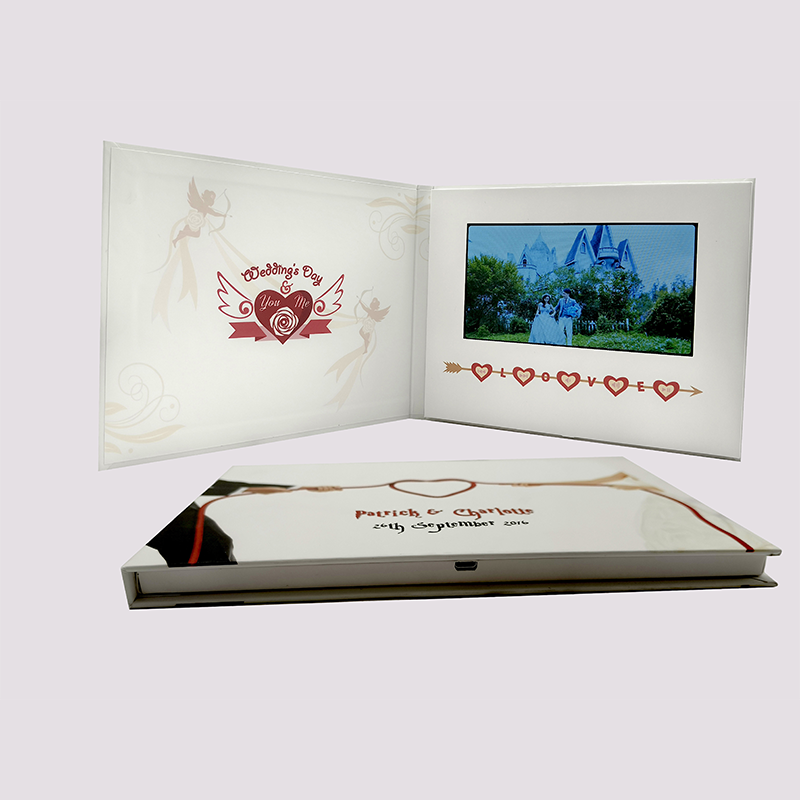 High quality video postcard digital wedding video book luxury wedding invitations lcd screen video brochure for gift