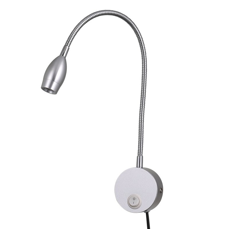 LED wall light for book Bed Lamp with Plug Cord for Bedroom Bedside Hotel Project Flexible Gooseneck Books Reading Light