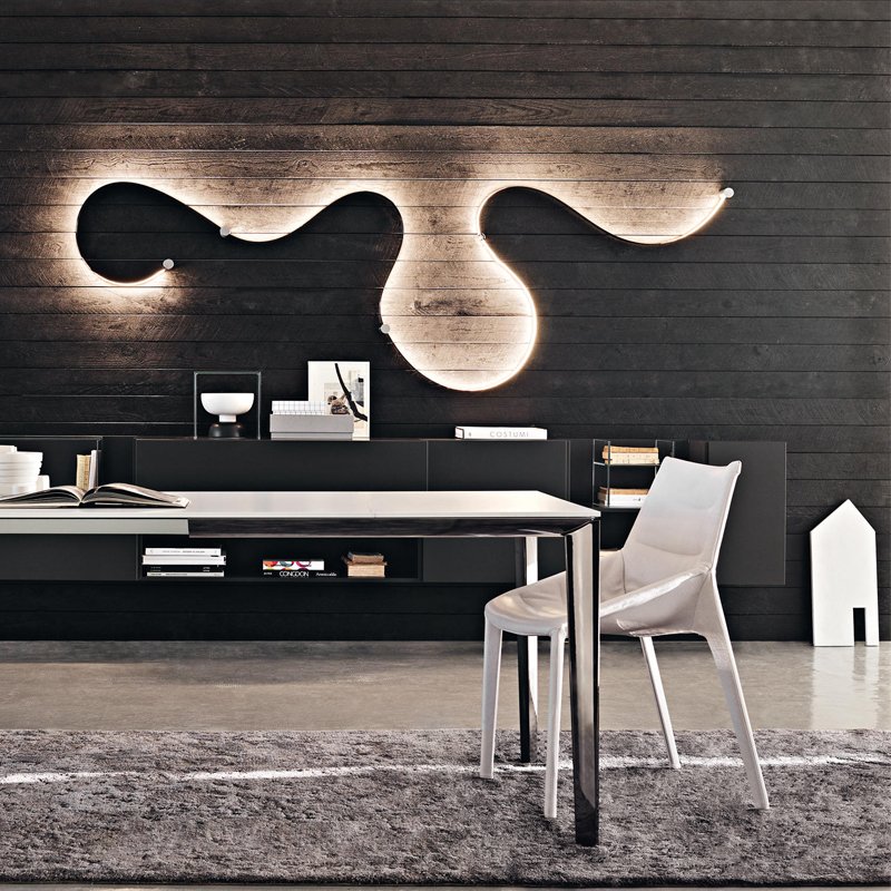 FUWOS Nordic Italian style modern minimalist home high-quality genuine leather comfortable light luxury dining chair book chair