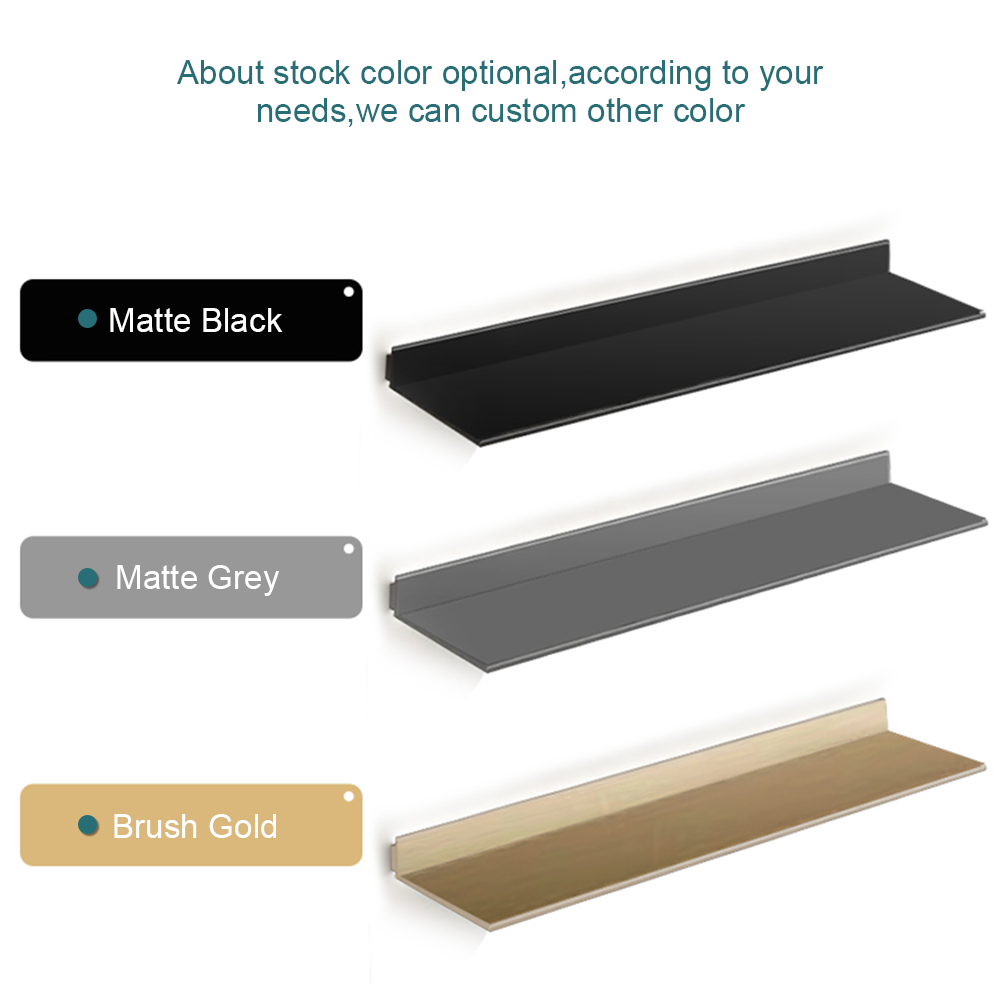 Matai Commission LED Floating Wall Storage Shelves Wall Mounted Floating Storage Wall Handing Aluminum Alloy Metal Display Rack