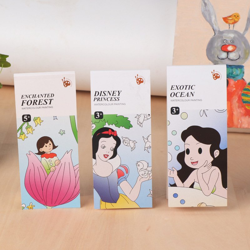 DIY coloring 20drawing paper portable gouache graffiti painting book water painting book painting book with watercolor Brush pen