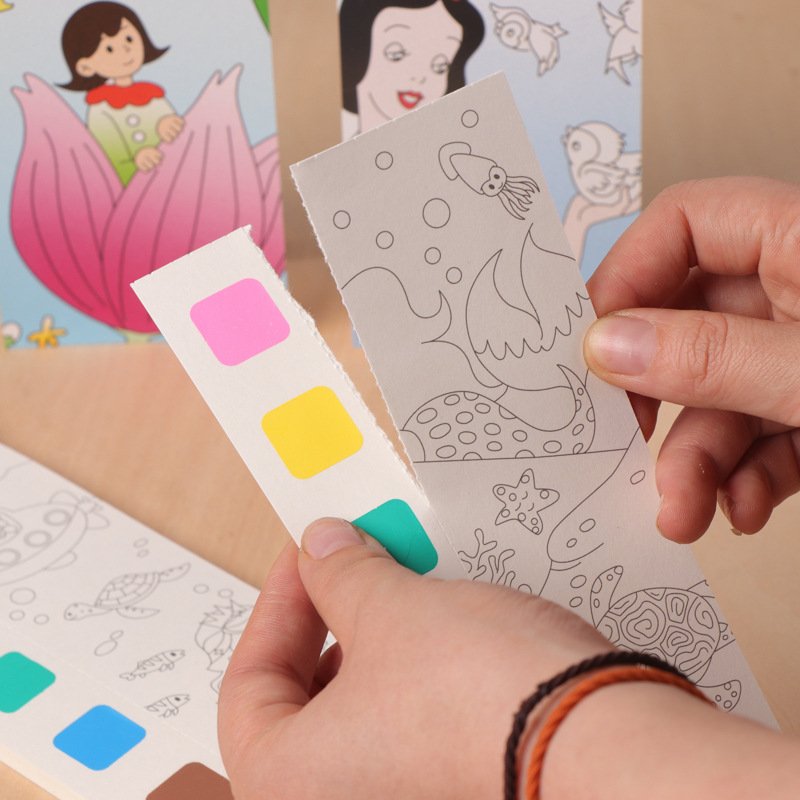 DIY coloring 20drawing paper portable gouache graffiti painting book water painting book painting book with watercolor Brush pen