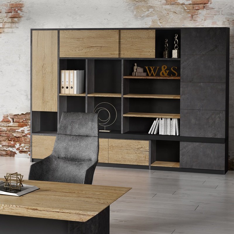 6.5ft high WESOME multi-layers super large storage space contamporary home wooden bookcase