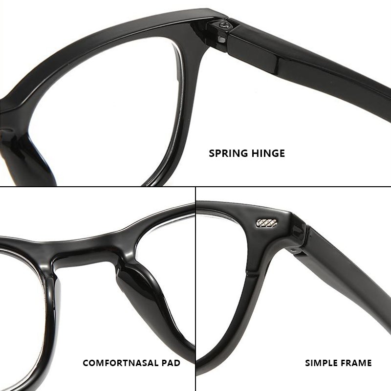New Popular PC Large Frames Spring Leg Vintage Riveted Eyewear fashion Designer Custom Logo Women Men Reading Glasses