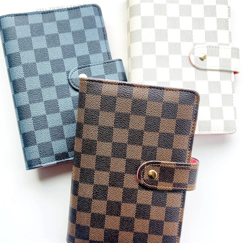 2024 New Custom a7 Wallet Zipper Envelopes Personalized a6 Checkered Book Premium Binder a6 Money Binder Budget