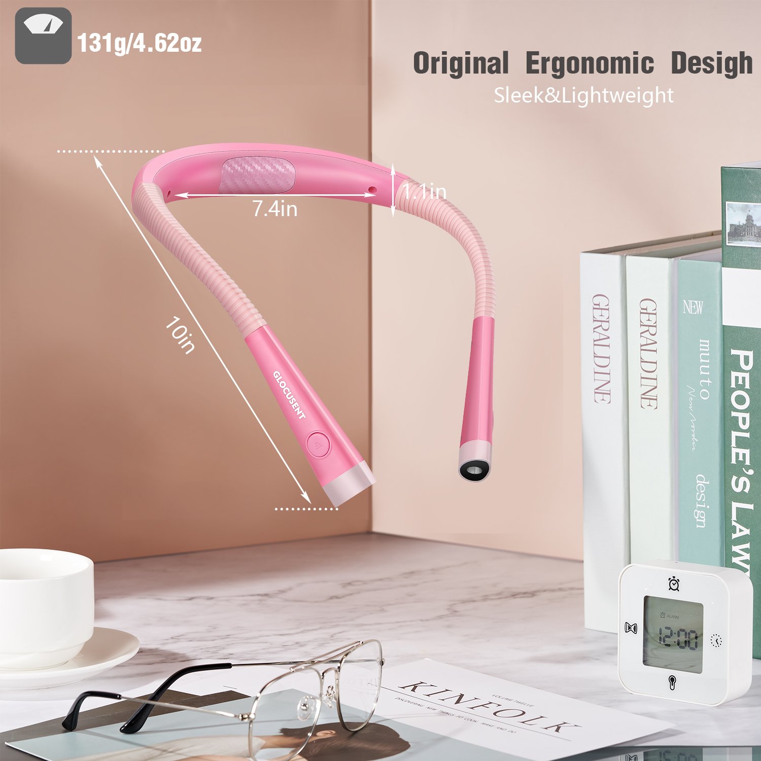 Glocusent Fcc Ce Rohs Certification Original Design Eye Caring Neck Reading Light