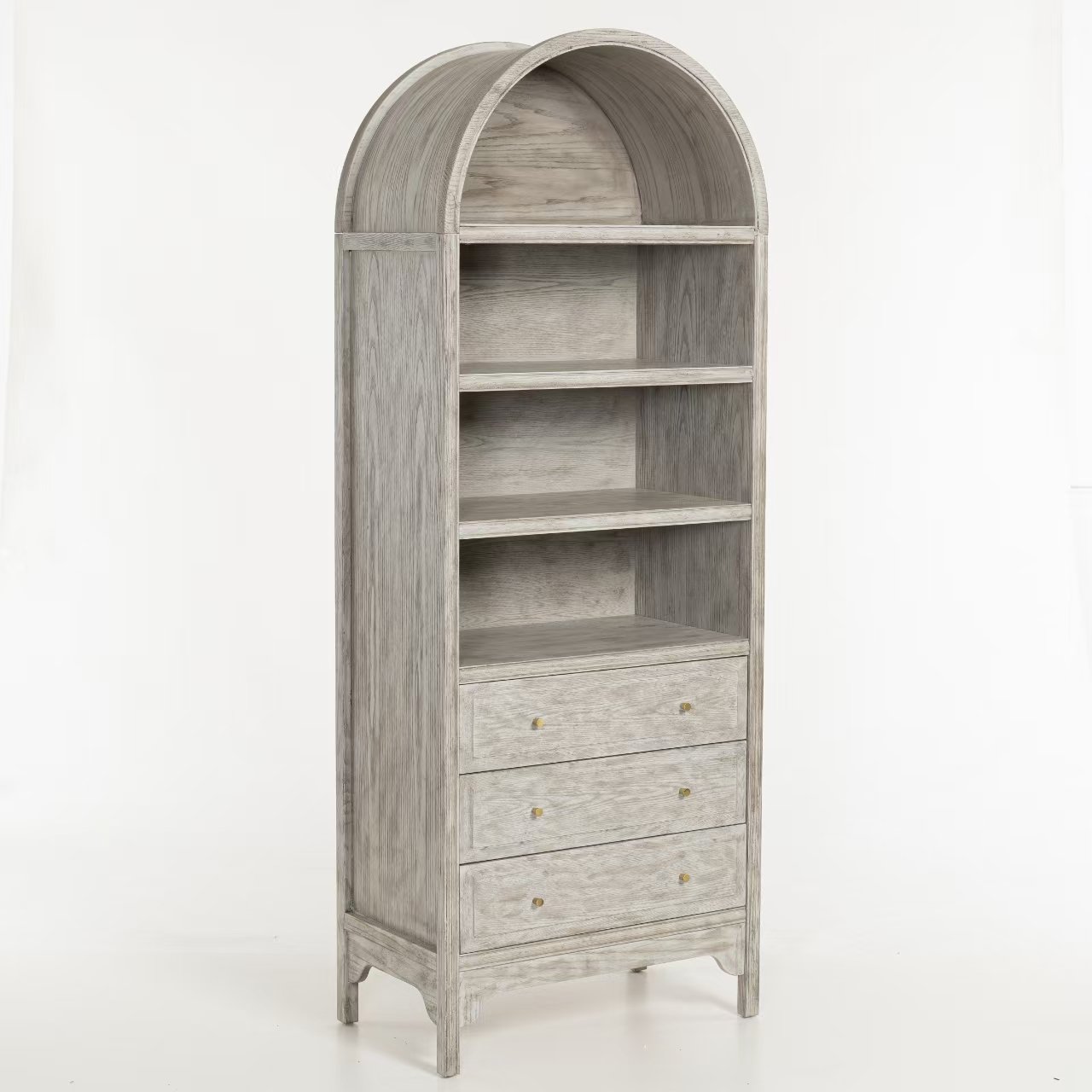 American Luxury Light Antique Cabinet Solid Wood Retro French Locker Custom Open Display for Living Room Dining Modern Design