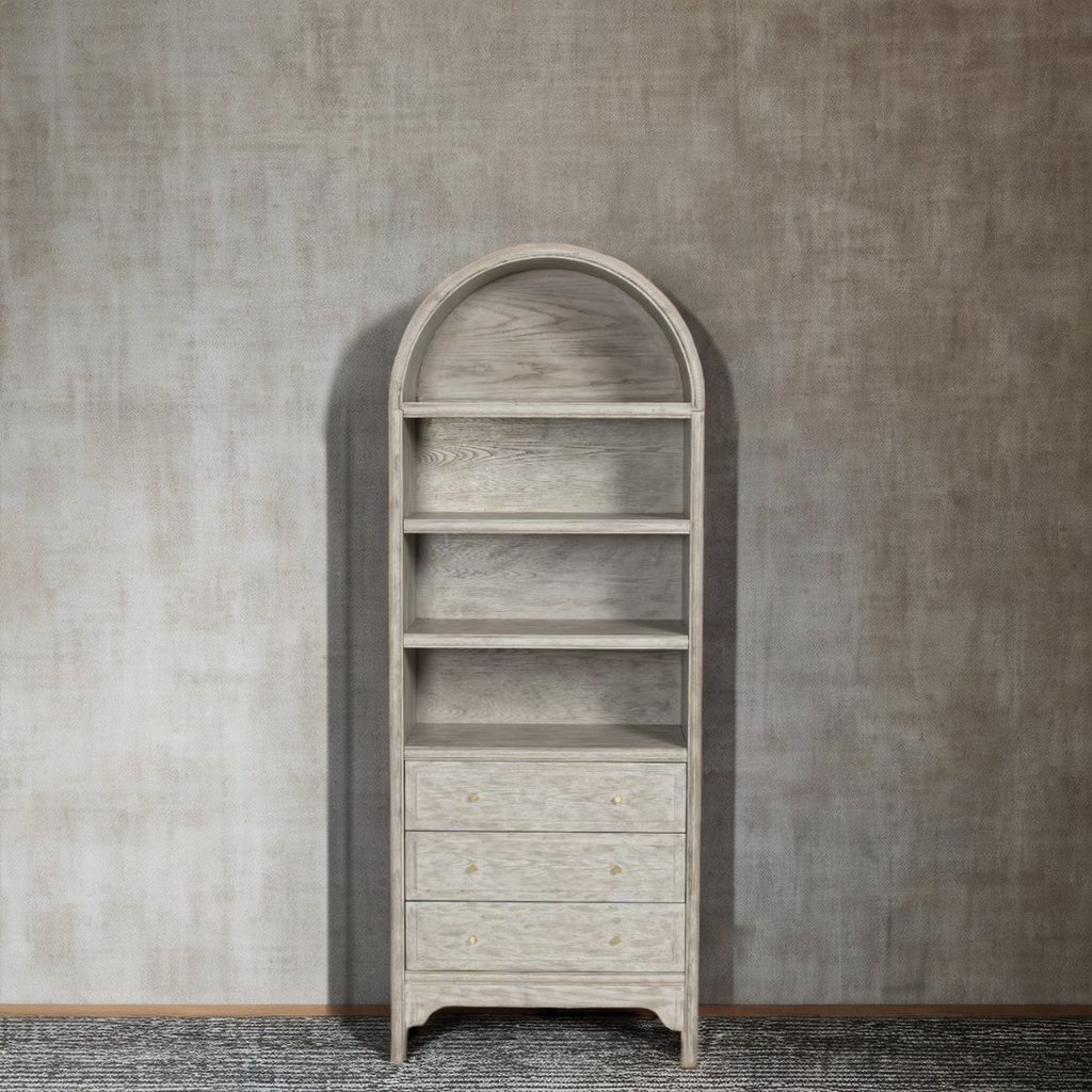 American Luxury Light Antique Cabinet Solid Wood Retro French Locker Custom Open Display for Living Room Dining Modern Design