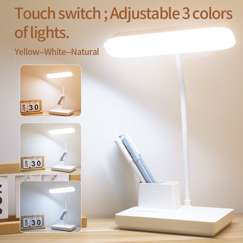 (Factory)customized rechargeable charging led study desk table lamp for reading light foldable folding usb office living room