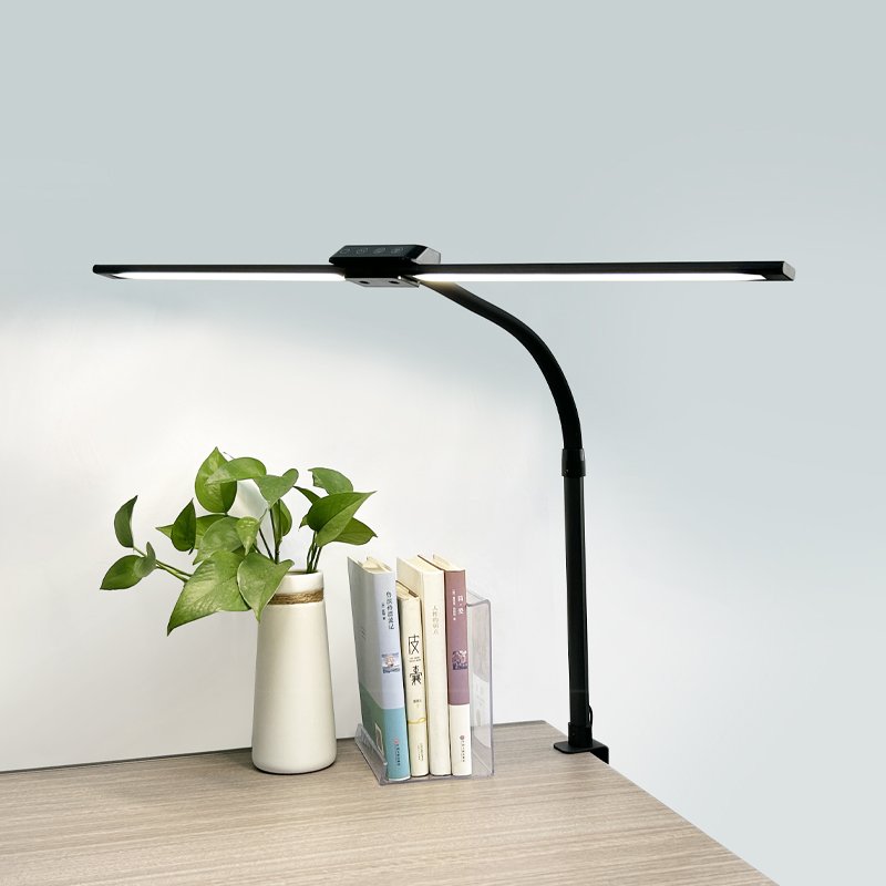Hose light arm double-headed LED iron clip table lamp intelligent sensitive adjustment of light brightness color temperature