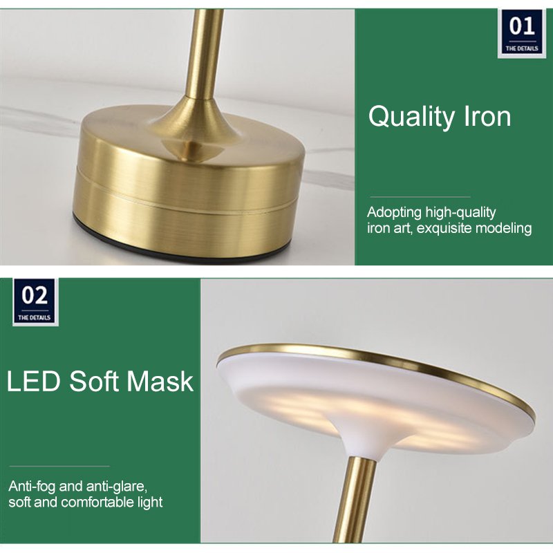 Modern USB Rechargeable DC Book Light Simple Design Touch Control Retro Nordic 5V LED Table Lamp for Indoor/Outdoor Use