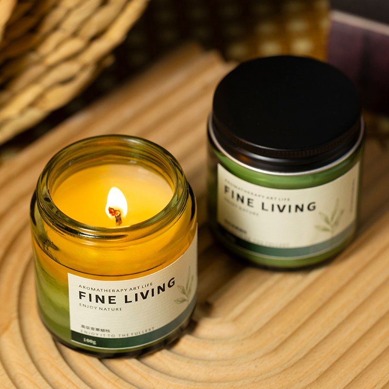 Wholesale Customized Deluxe Green with Aromatherapy Soy Wax Candle Luxury Scented Candles tealight scented candle