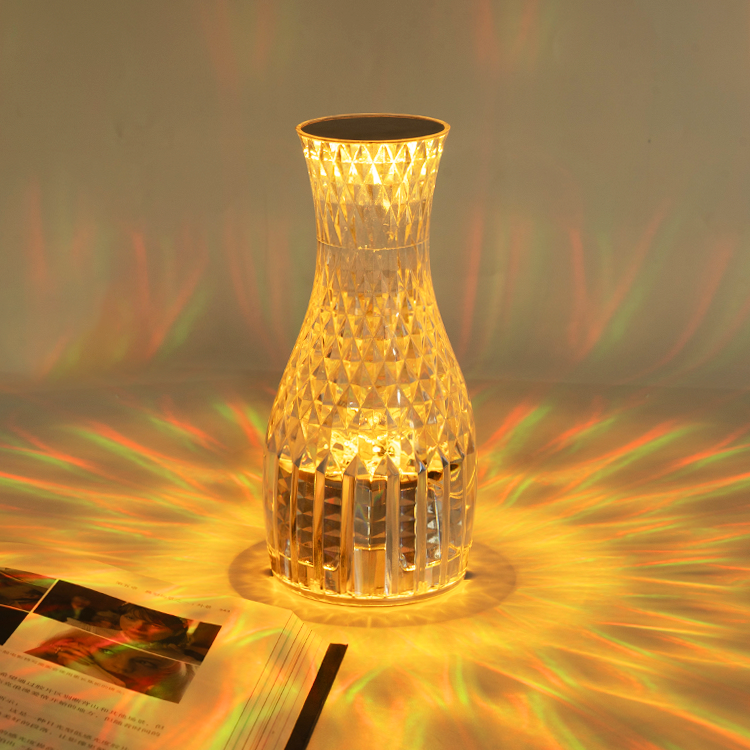Decorative Touch Control Desk Lamps With Usb Charging Table Light Luxury Led Cordless Crystal Table Lamp For Restaurant Bedroom