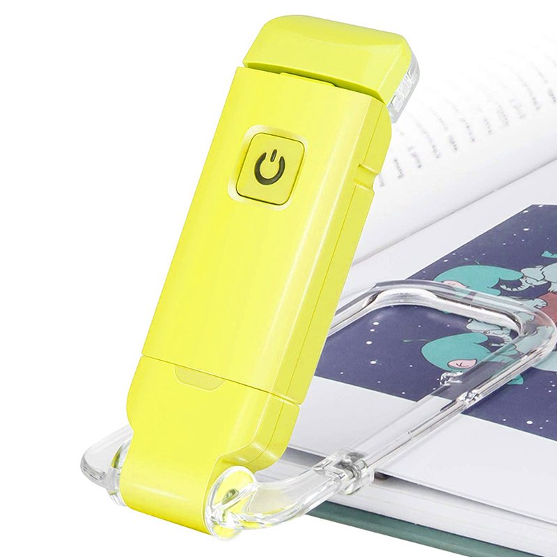 USB Rechargeable Warm White LED Book Light Mini Flexible Lamp with Clamp for Night Reading in Bed Lithium Battery for School Use