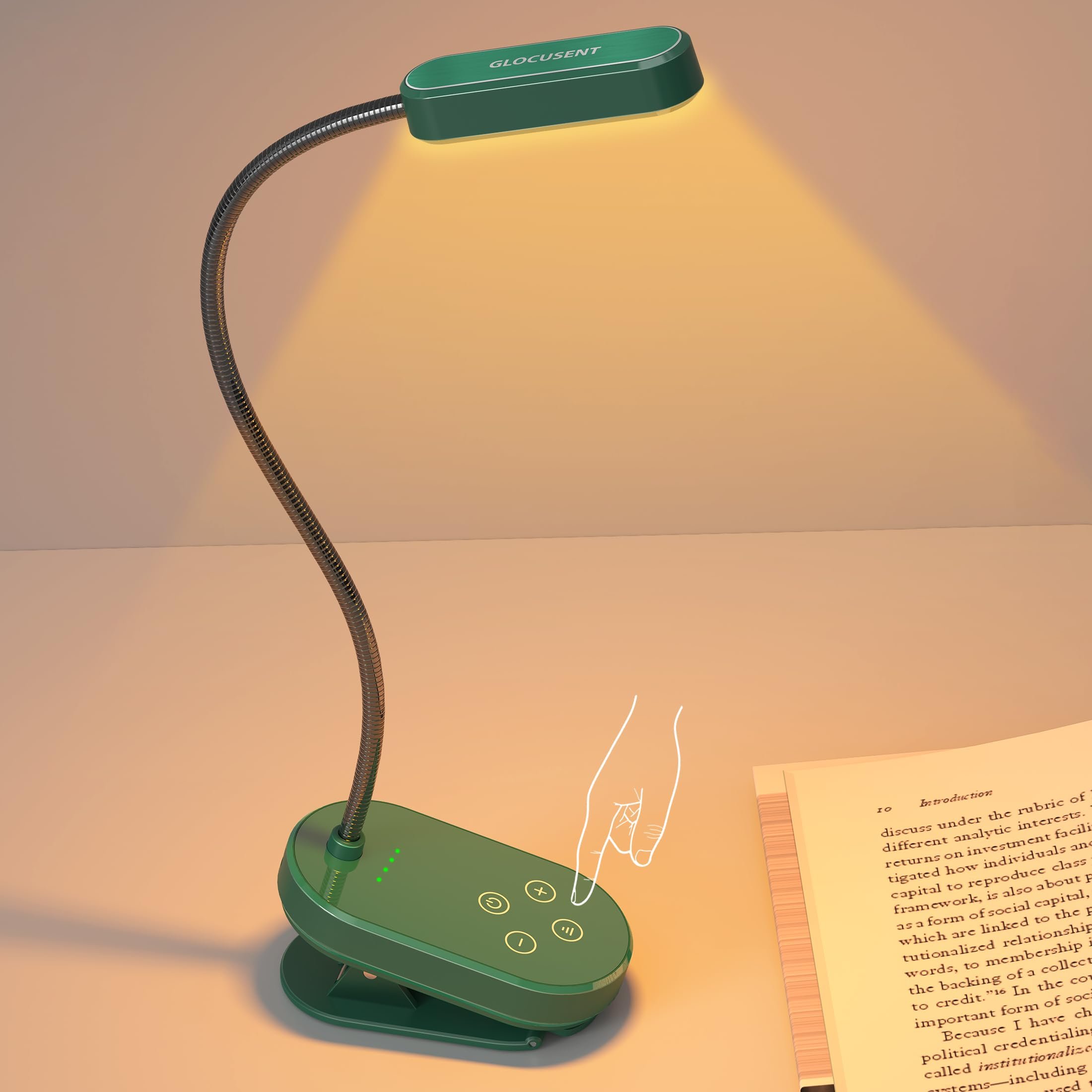 Clearance Sale Mini Touch Control Portable Led Book Reading Lights Long Lasting Usb Rechargeable Clip On Book Light