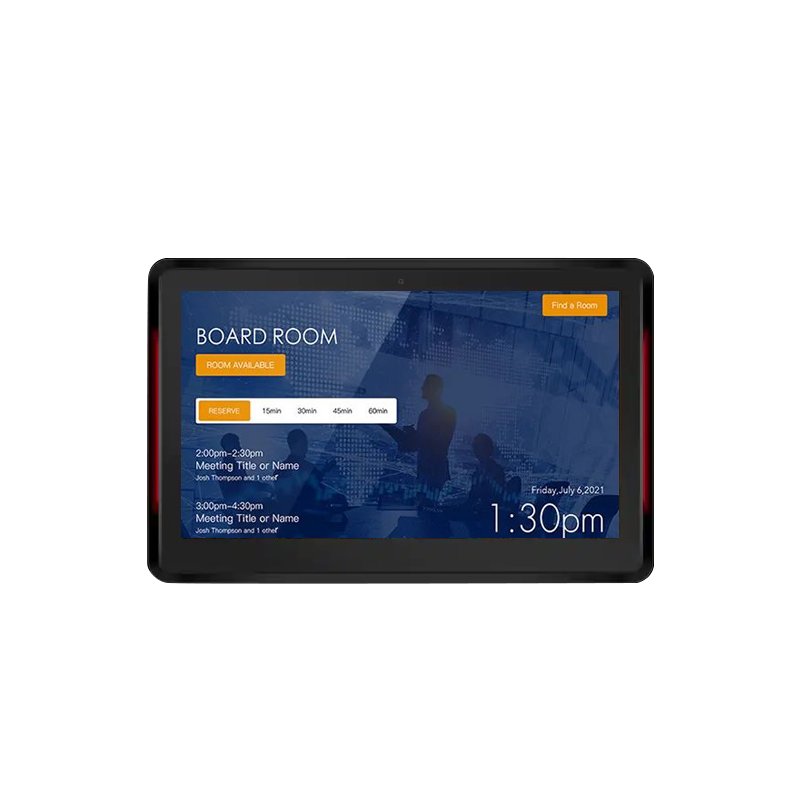 Oem Wall Mount 10.1 Inch Touch Poe Power Surrounding Led Light Ethernet Rfid Nfc Android Tablet Pc For Booking Meeting Room