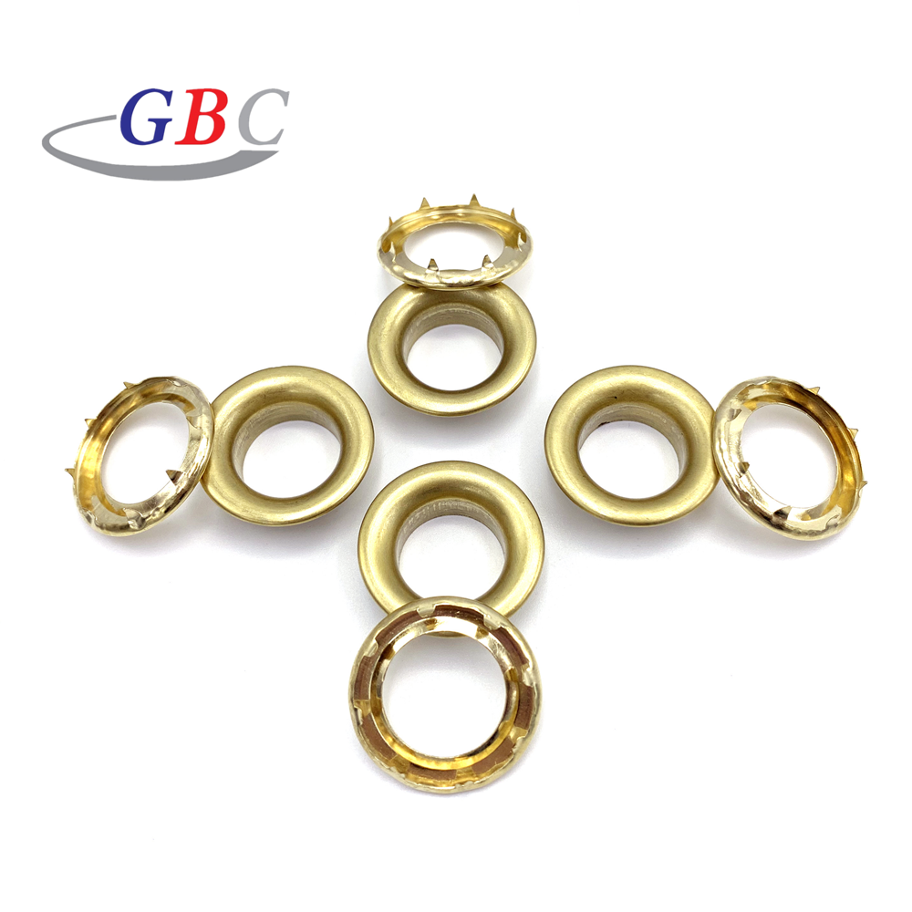 Garment accessories brass canvas eyelet with prong for tags and hoodies Metal