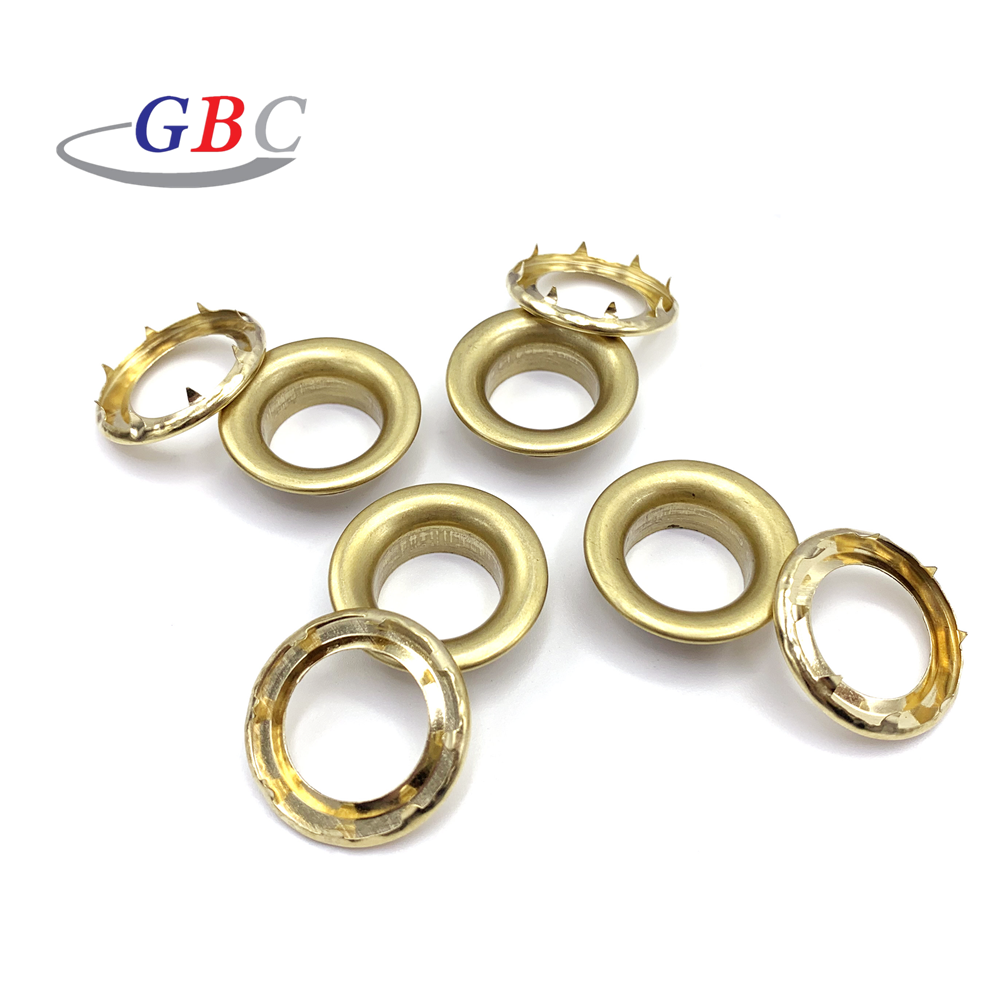 Garment accessories brass canvas eyelet with prong for tags and hoodies Metal