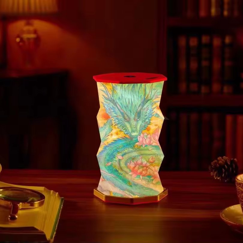 ABS foldable Book Origami Lamp: Unique Rotating shaped Accent for home Decor Elegant Bedside table Light for Mother's Day