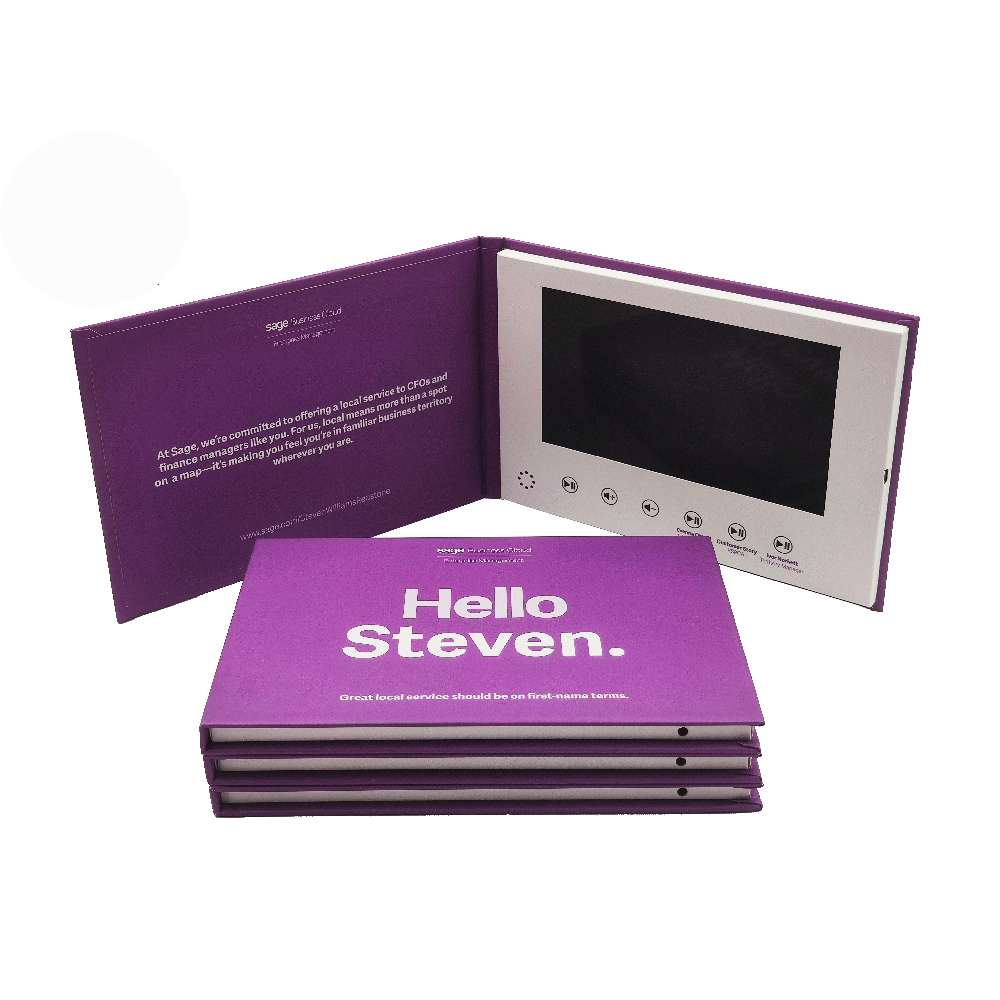 Customized Advertising Player Video Music Photo Booklet Video Mailer Book 7 Inch Digital Lcd Video Brochure For Advertising