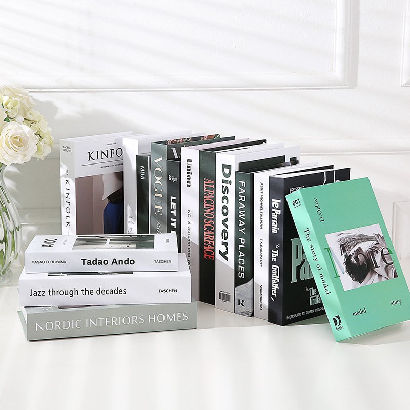 Creative English Folding Simulation Books Scandi-Style Fake Book Ornaments Home Decor Soft Ins Props