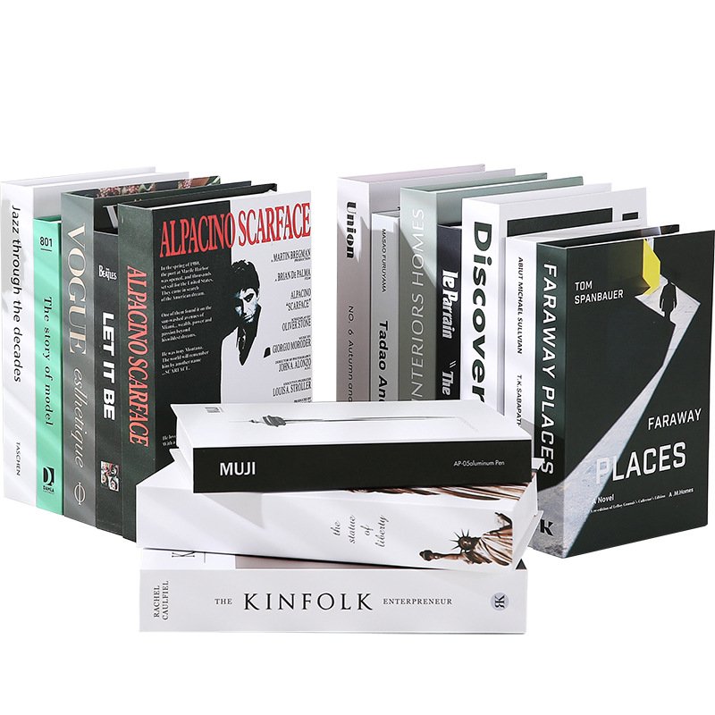 Creative English Folding Simulation Books Scandi-Style Fake Book Ornaments Home Decor Soft Ins Props