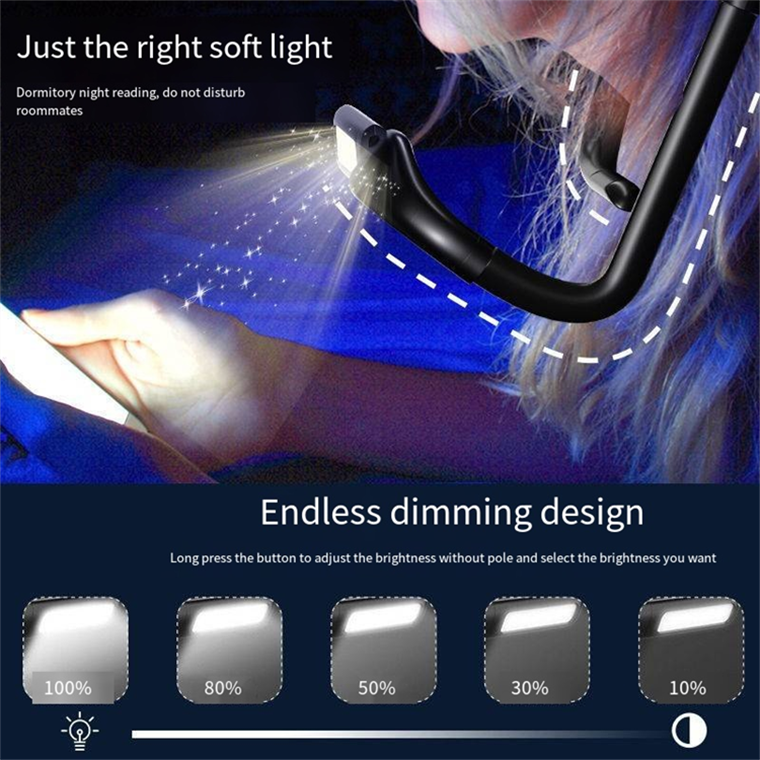 Neck reading lamp Book lamp can be charged for 80 hours duration can bend arms, for reading, knitting, camping, repair neck lamp