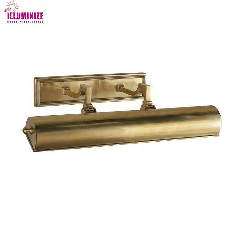 Popular indoor retro picture lighting copper material E27 light source brass picture lights wall mounted