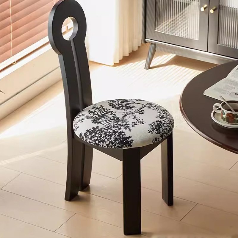 Designer Creative Solid Wood Dining Chair Retro Simple Backrest Leisure Chair Studio Study Light Luxury Italian Book Chair