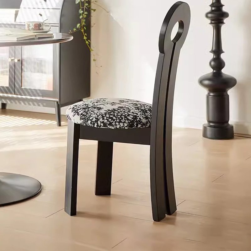 Designer Creative Solid Wood Dining Chair Retro Simple Backrest Leisure Chair Studio Study Light Luxury Italian Book Chair