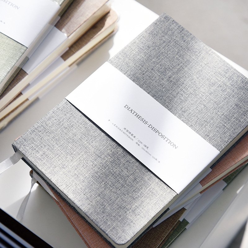 Promotion A5 A6 Stationery Canvas Linen Hardcover Notebooks Custom Fabric Linen Journal Stationery with Lines for Wholesale