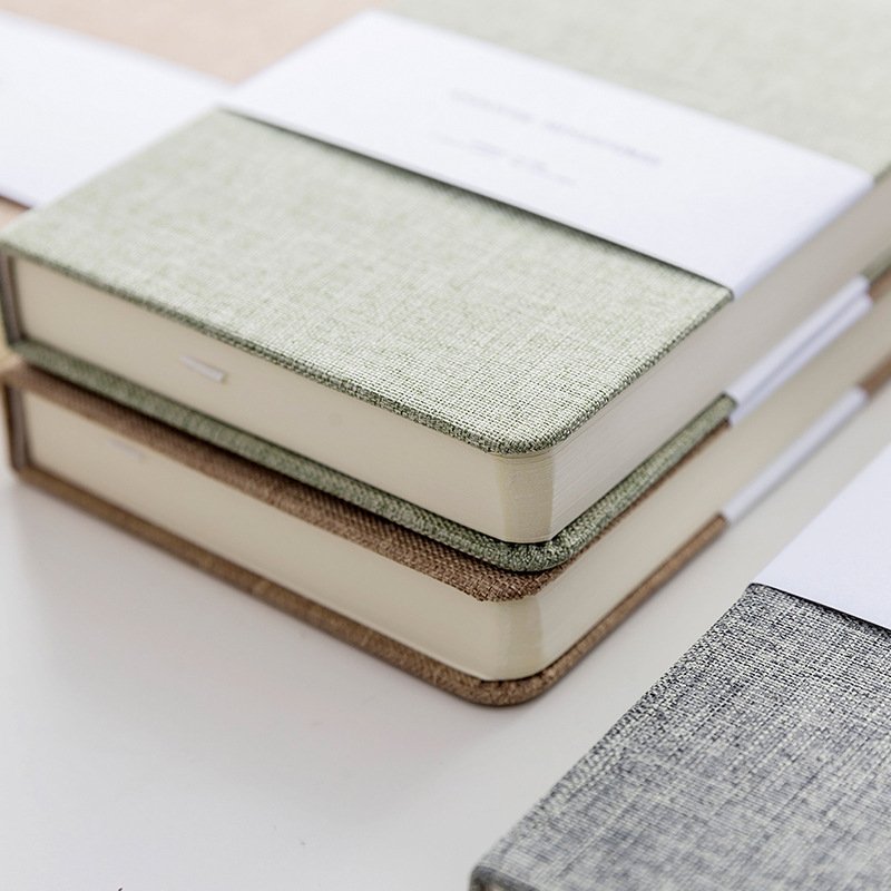 Promotion A5 A6 Stationery Canvas Linen Hardcover Notebooks Custom Fabric Linen Journal Stationery with Lines for Wholesale