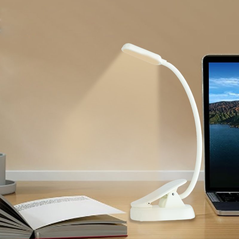 3 Color Mode Eye Care No Blue Light Book Reading Light With Clip Stepless Dimming Rechargeable Portable Book Light