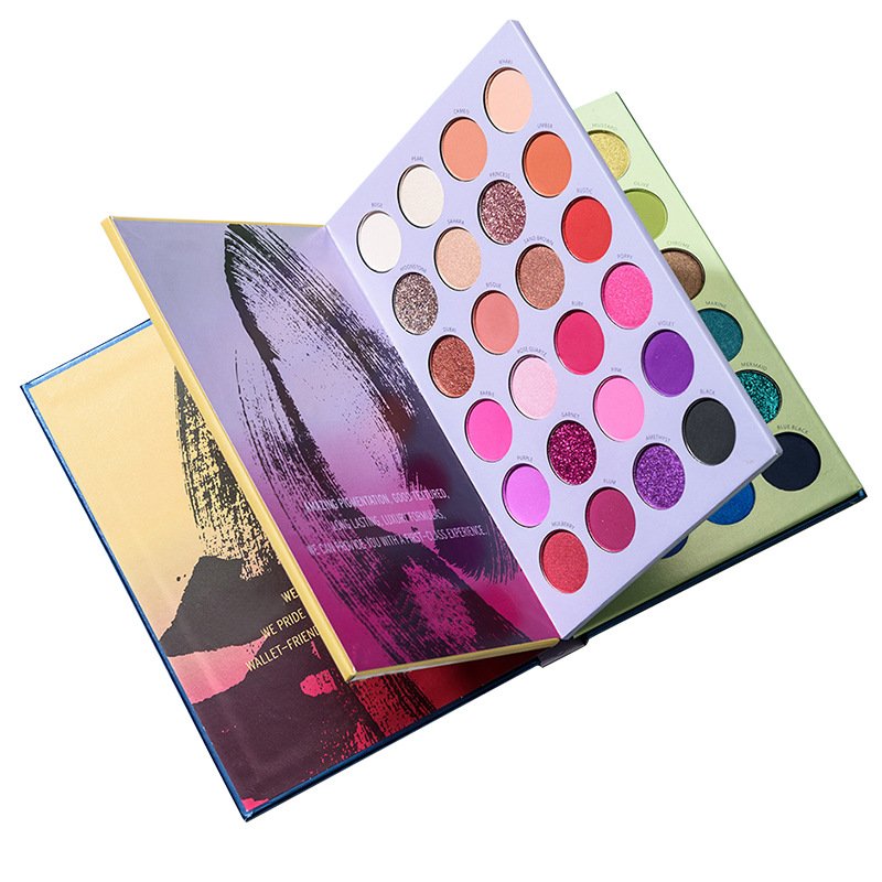 Newest 72 Colors Makeup Eyeshadow Palette book Custom Logo Glitter Matte Eye Shadow Palette 3 layers