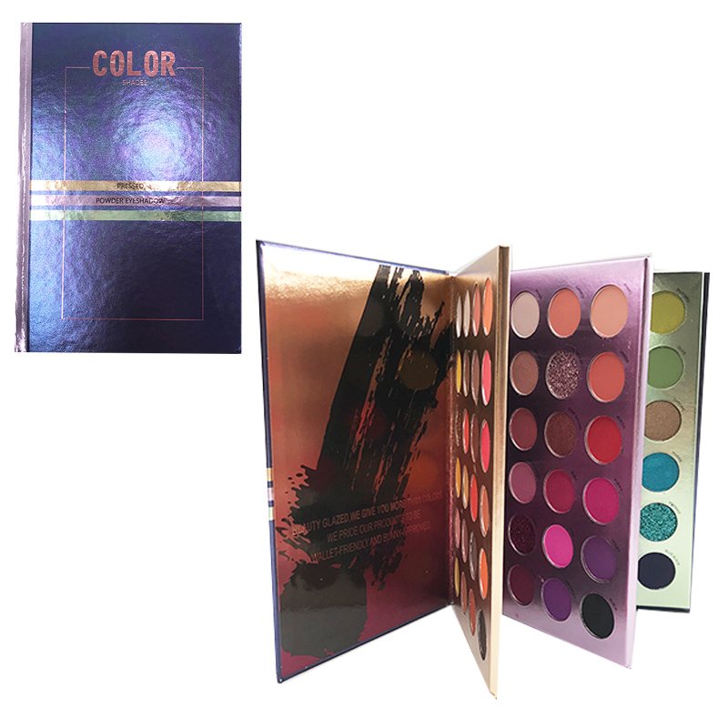 Newest 72 Colors Makeup Eyeshadow Palette book Custom Logo Glitter Matte Eye Shadow Palette 3 layers