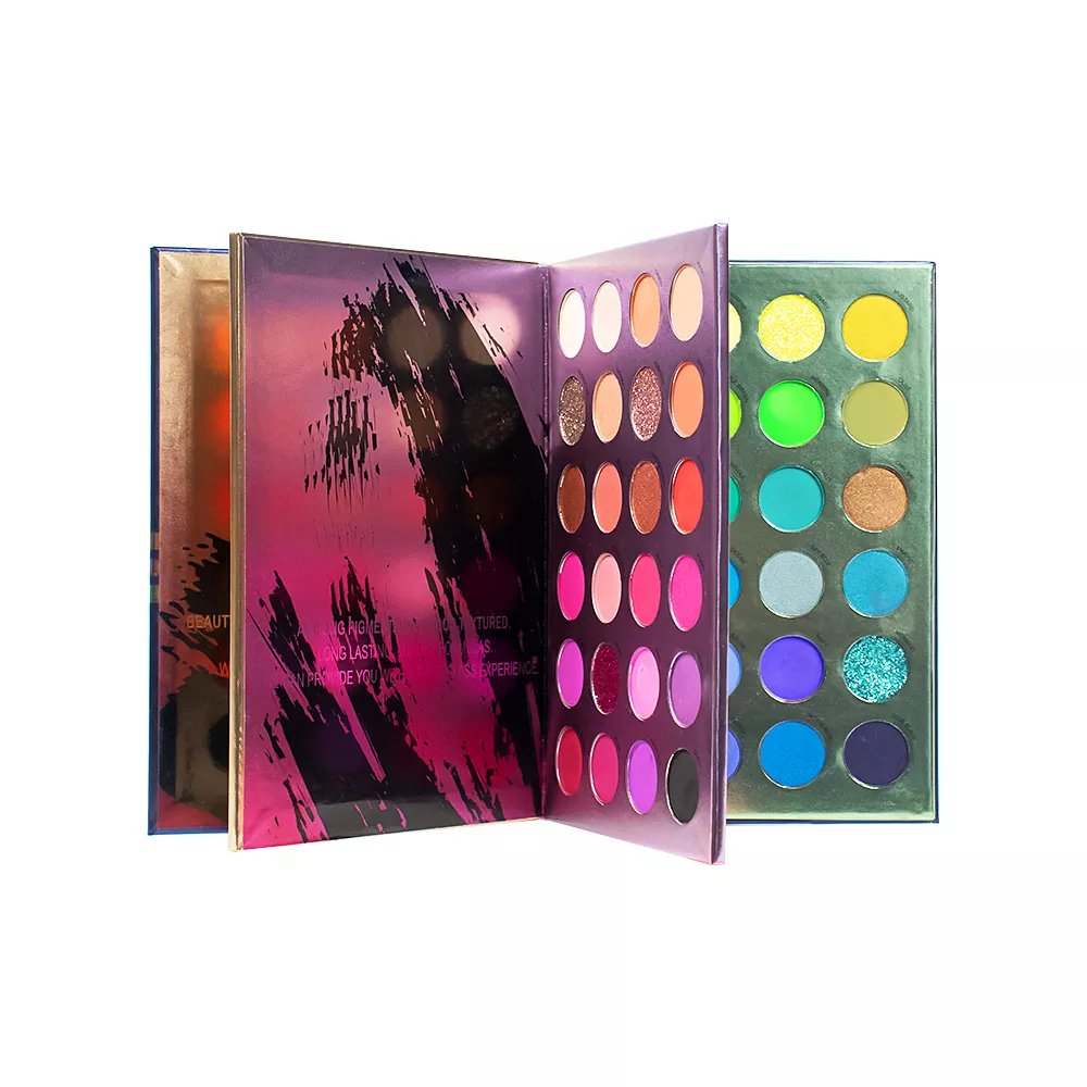 Newest 72 Colors Makeup Eyeshadow Palette book Custom Logo Glitter Matte Eye Shadow Palette 3 layers