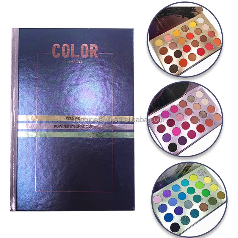 Newest 72 Colors Makeup Eyeshadow Palette book Custom Logo Glitter Matte Eye Shadow Palette 3 layers