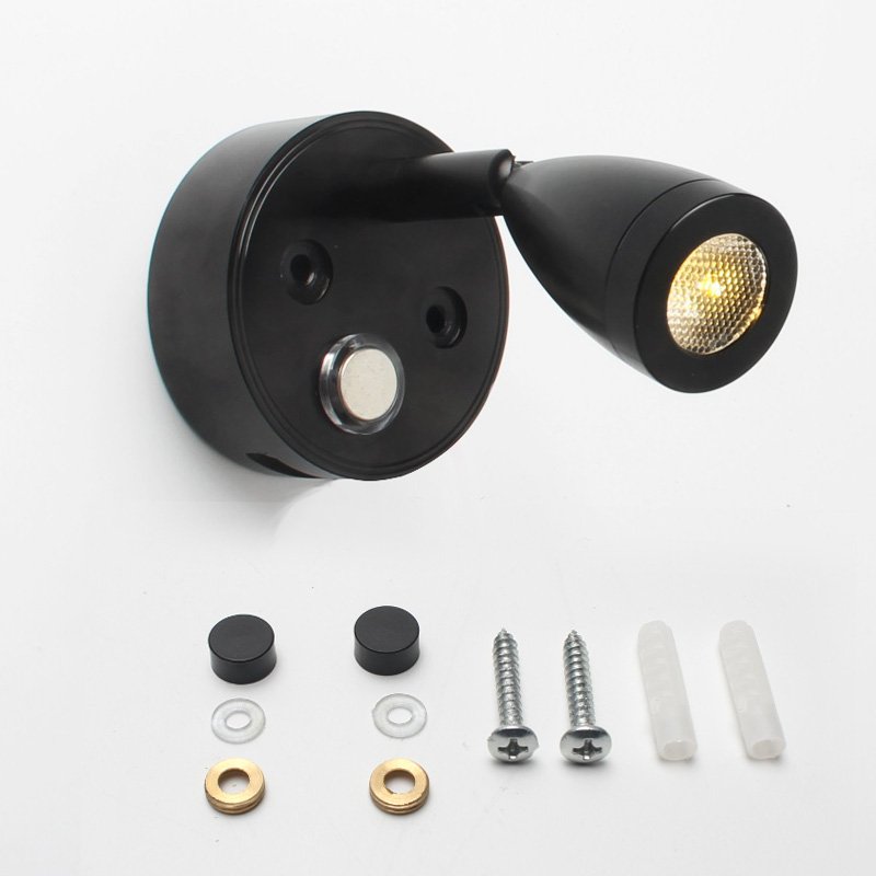 LED RV Spotlight Reading Light with USB Charging Port hotel lamp book light for reading in bed touch switch Tree color dimming