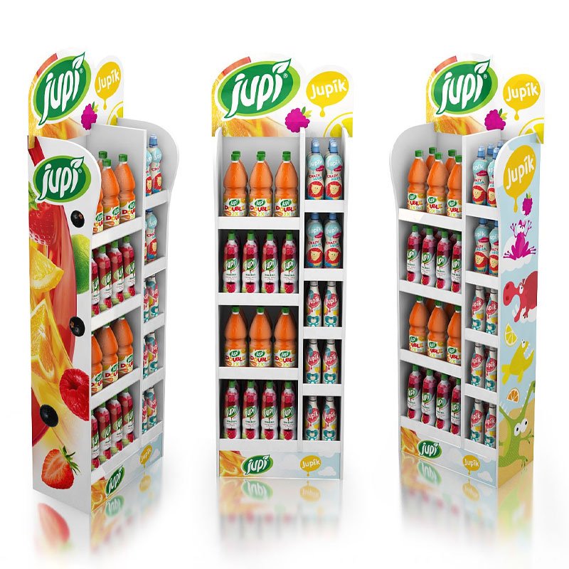 Retail Display Purpose PVC Display Stand Shelf for Beverage Snack Bottle Water