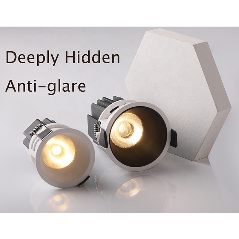 Anti-glare Dimmable Commercial Trimless Led Spot Light Recessed Cob Downlight Ceiling Adjustable Lighting