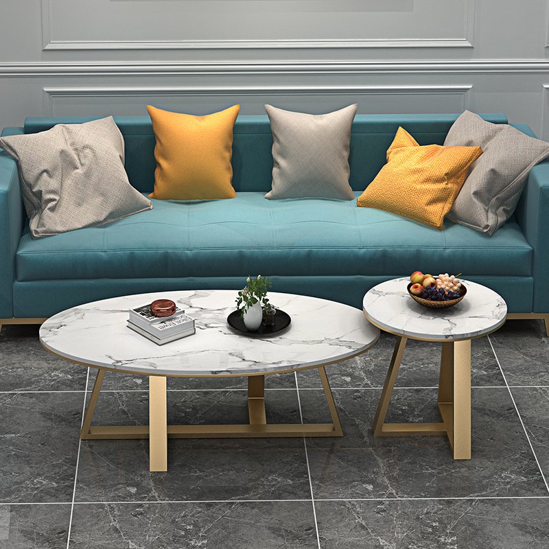 Nordic oval coffee table simple modern tea table creative marble coffee light luxury small apartment living room side table