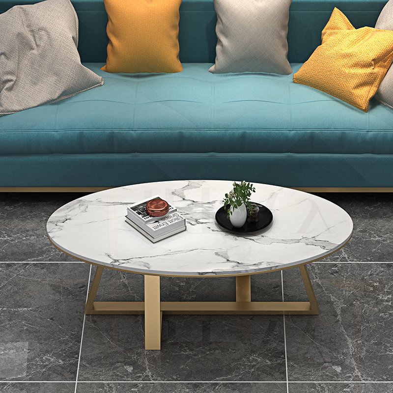 Nordic oval coffee table simple modern tea table creative marble coffee light luxury small apartment living room side table