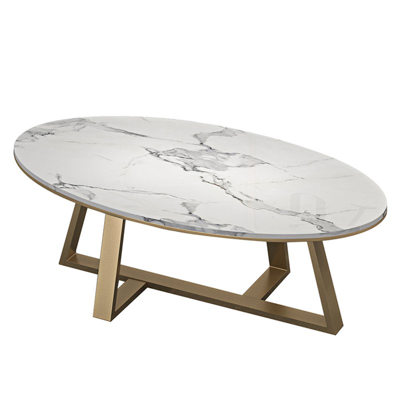Nordic oval coffee table simple modern tea table creative marble coffee light luxury small apartment living room side table